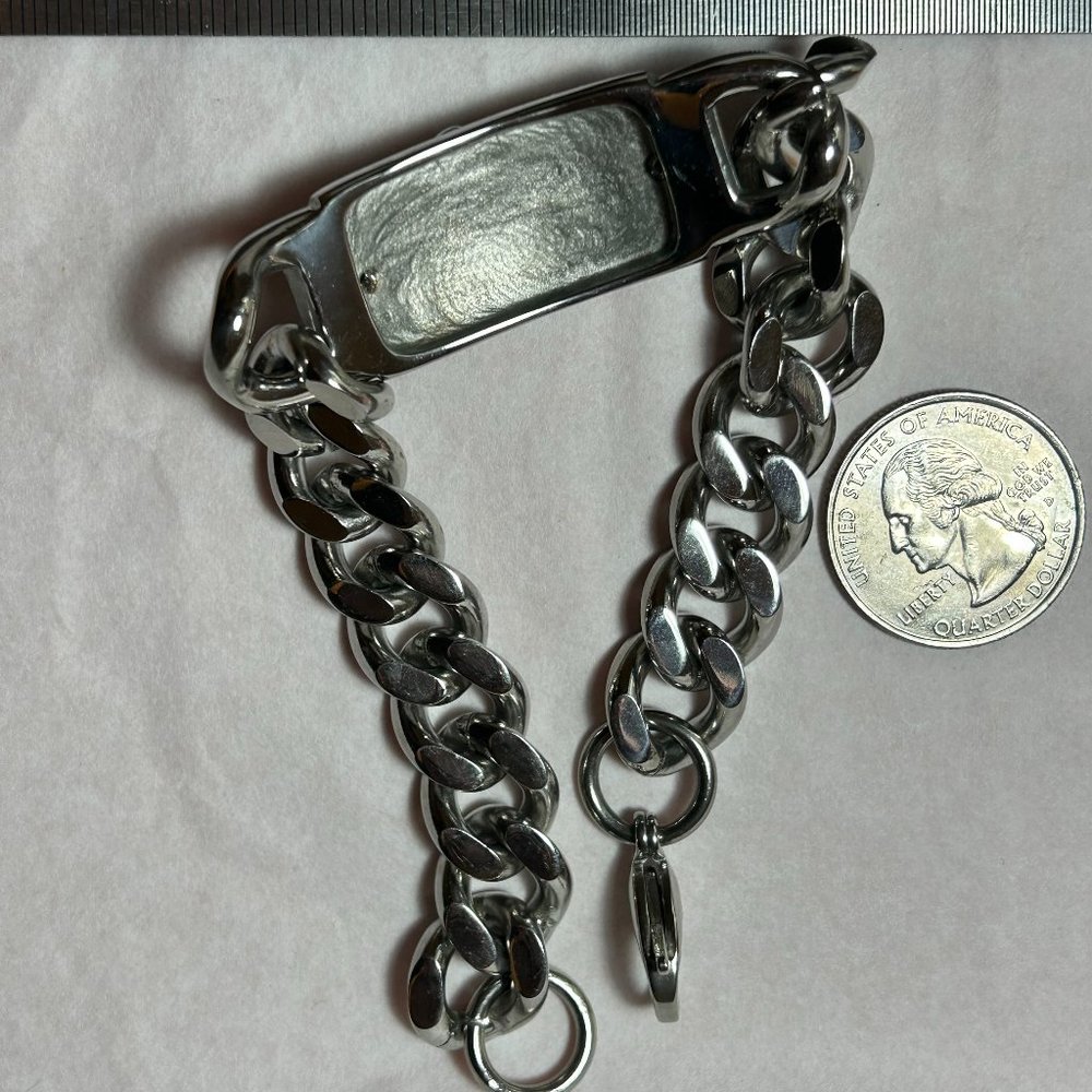 Wide Cross Sword Silver Stainless Steel ID Chain Bracelet Goth Punk Rock… - Picture 5 of 6